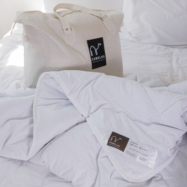Filled with 100% camel hair and lined with a light quilted 100% organic cotton; Camelus Duvets are luxurious, cozy and ethically-made.